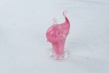 Load image into Gallery viewer, Pink Blown Glass Elephant Head Sculpture Trunk Up Art Glass Figurine 6 Inch

