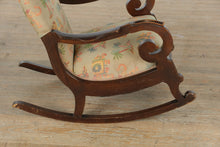 Load image into Gallery viewer, Vintage Upholstered Rocking Chair with Elephant &amp; Palm Tree Motif
