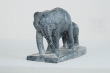 Load image into Gallery viewer, Carved Momma Elephant With Her Calf Sculpture - Austin Productions - 1972
