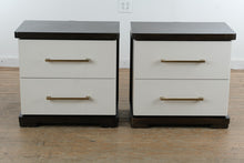 Load image into Gallery viewer, Elko Falls Contemporary White and Espresso Nightstands Pair with USB Charging

