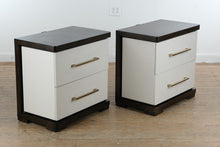 Load image into Gallery viewer, Elko Falls Contemporary White and Espresso Nightstands Pair with USB Charging
