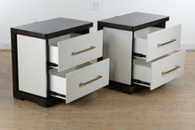 Load image into Gallery viewer, Elko Falls Contemporary White and Espresso Nightstands Pair with USB Charging
