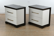 Load image into Gallery viewer, Elko Falls Contemporary White and Espresso Nightstands Pair with USB Charging

