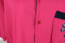 Load image into Gallery viewer, Vintage Elvis Graceland USA Bowling Shirt Priscilla PS USA Sport Pink Navy
