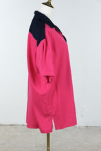 Load image into Gallery viewer, Vintage Elvis Graceland USA Bowling Shirt Priscilla PS USA Sport Pink Navy
