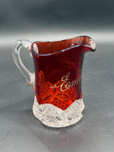 Load image into Gallery viewer, Antique 1901 Ruby Flash Glass Souvenir Creamer Pitcher EAPG Victorian
