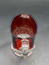 Load image into Gallery viewer, Antique 1901 Ruby Flash Glass Souvenir Creamer Pitcher EAPG Victorian
