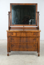 Load image into Gallery viewer, Antique K. Nicholson Furniture Co. Walnut Dresser with Tilting Mirror
