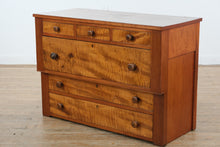 Load image into Gallery viewer, Antique Tiger Maple Empire Dresser – Rare 19th-Century Chest of Drawers
