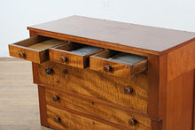 Load image into Gallery viewer, Antique Tiger Maple Empire Dresser – Rare 19th-Century Chest of Drawers
