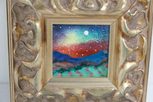 Load image into Gallery viewer, Small Enamel Landscape Painting Ornate Gold Frame 6 Inch Square
