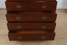 Load image into Gallery viewer, 19th Century English Mahogany Tall Chest on Chest with Brass Hardware
