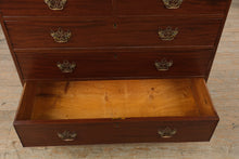 Load image into Gallery viewer, 19th Century English Mahogany Tall Chest on Chest with Brass Hardware
