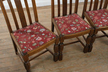 Load image into Gallery viewer, English Oak Pub Dining Table Set with Draw Leaf Extension and 4 Chairs

