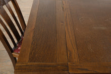 Load image into Gallery viewer, English Oak Pub Dining Table Set with Draw Leaf Extension and 4 Chairs

