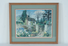 Load image into Gallery viewer, Susan Tolle McClure 1987 English Cottage Garden Print – Clifton Hamdon &amp; Abington, Ltd Ed 323/575, Framed
