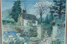 Load image into Gallery viewer, Susan Tolle McClure 1987 English Cottage Garden Print – Clifton Hamdon &amp; Abington, Ltd Ed 323/575, Framed
