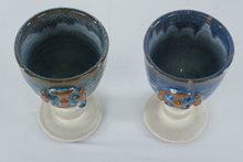 Load image into Gallery viewer, Winchcombe Pottery Goblets Pair Blue Glaze Chalice Cups England Studio Pottery
