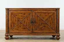 Load image into Gallery viewer, Bahama Style Reeded Front Entertainment Cabinet with Pull-Out Media Trays
