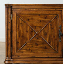 Load image into Gallery viewer, Bahama Style Reeded Front Entertainment Cabinet with Pull-Out Media Trays
