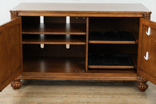 Load image into Gallery viewer, Bahama Style Reeded Front Entertainment Cabinet with Pull-Out Media Trays
