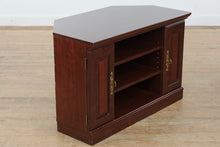 Load image into Gallery viewer, Traditional Corner Media Cabinet with Brass Hardware
