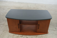 Load image into Gallery viewer, Contemporary Cherry Wood TV Stand and Entertainment Cabinet with Black Top
