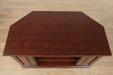 Load image into Gallery viewer, Traditional Corner Media Cabinet with Brass Hardware
