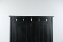 Load image into Gallery viewer, Black Wood Hall Tree Bench with Storage and Coat Hooks
