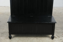 Load image into Gallery viewer, Black Wood Hall Tree Bench with Storage and Coat Hooks

