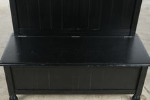 Load image into Gallery viewer, Black Wood Hall Tree Bench with Storage and Coat Hooks
