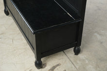 Load image into Gallery viewer, Black Wood Hall Tree Bench with Storage and Coat Hooks
