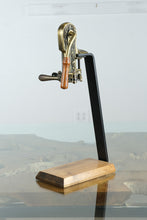Load image into Gallery viewer, Estate Lever Corkscrew Wine Opener with Stand – Antique Brass Finish, Wood Handle
