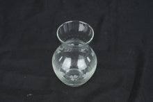 Load image into Gallery viewer, Etched Shamrock Glass Bud Vase Small Floral Vase St. Patrick’s Clover Design 5"
