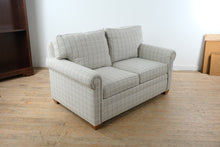 Load image into Gallery viewer, Ethan Allen Conor Loveseat Rolled Arm Upholstered Sofa British Style Plaid
