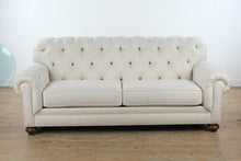 Load image into Gallery viewer, Ethan Allen Chadwick Chesterfield Sofa Cream Upholstery Tufted Back
