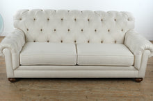 Load image into Gallery viewer, Ethan Allen Chadwick Chesterfield Sofa Cream Upholstery Tufted Back

