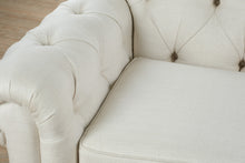 Load image into Gallery viewer, Ethan Allen Chadwick Chesterfield Sofa Cream Upholstery Tufted Back
