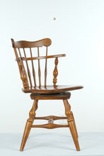 Load image into Gallery viewer, Ethan Allen Heirloom Nutmeg Swiveling Comb Back Windsor Chair
