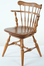 Load image into Gallery viewer, Ethan Allen Heirloom Nutmeg Swiveling Comb Back Windsor Chair
