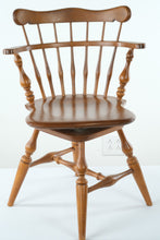 Load image into Gallery viewer, Ethan Allen Heirloom Nutmeg Swiveling Comb Back Windsor Chair
