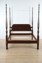 Load image into Gallery viewer, Ethan Allen Queen Rice‑Carved Poster Bed - Georgian Court
