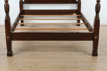Load image into Gallery viewer, Ethan Allen Queen Rice‑Carved Poster Bed - Georgian Court
