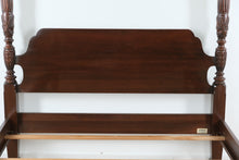 Load image into Gallery viewer, Ethan Allen Queen Rice‑Carved Poster Bed - Georgian Court
