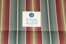Load image into Gallery viewer, Ethan Allen Tufted Stripe Upholstered Loveseat Sofa with Rolled Arms and Skirted Base
