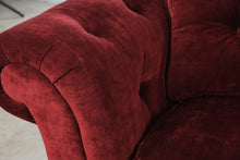 Load image into Gallery viewer, Ethan Allen Bennett Collection Red Velvet Tufted Sofa
