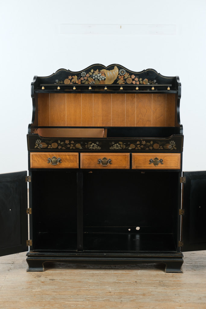 Ethan Allen Hitchcock-Style Painted Dry Sink with Lift-Out Copper