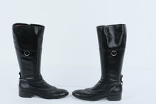 Load image into Gallery viewer, Etienne Aigner Womens Tall Riding Boots Black Leather Side Zip Size 8
