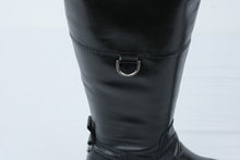 Load image into Gallery viewer, Etienne Aigner Womens Tall Riding Boots Black Leather Side Zip Size 8
