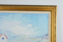 Load image into Gallery viewer, Laforet Signed Original Oil Painting Mediterranean Coastal Village 47 x 38
